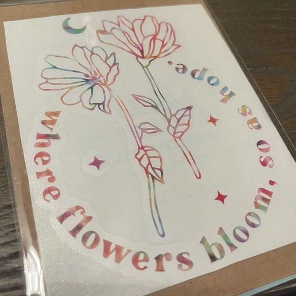 4 Tie Dye Floral Vinyl Decals - Picture 2 of 12